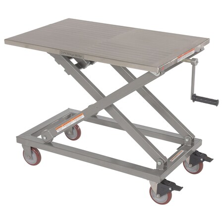 Vestil Mechanical Cart, Stainless Steel, 660 lb Load Capacity, 23.625"; 23.5" W, 39-1/4" H CART-660-M-PSS